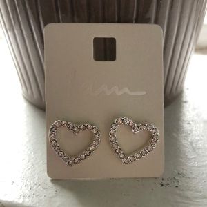 Faux diamond heart earrings ❤️